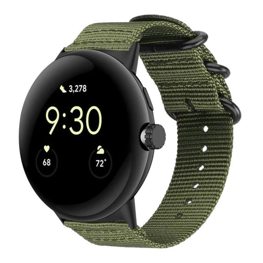 Bracelet de montre en nylon et toile xDfind avec boucle à anneau, For Google Pixel 5 / 4 / 3 / 2 / 1 41mm, For Google Pixel Watch 5 / 4 / 3 45mm