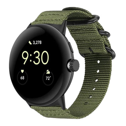 Bracelet de montre en nylon et toile xDfind avec boucle à anneau, For Google Pixel Watch4 / Watch3 45mm, For Google Pixel 4 / 3 / 2 / 1 41mm