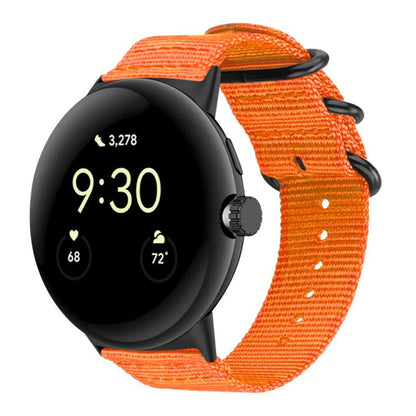 Bracelet de montre en nylon et toile xDfind avec boucle à anneau, For Google Pixel Watch4 / Watch3 45mm, For Google Pixel 4 / 3 / 2 / 1 41mm