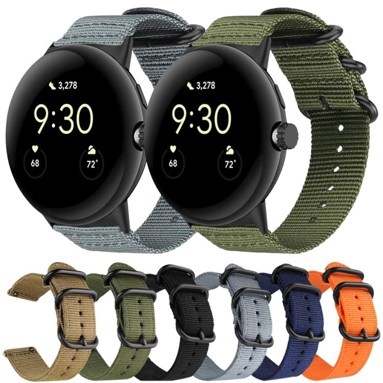 Bracelet de montre en nylon et toile xDfind avec boucle à anneau, For Google Pixel Watch4 / Watch3 45mm, For Google Pixel 4 / 3 / 2 / 1 41mm