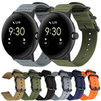 Bracelet de montre en nylon et toile xDfind avec boucle à anneau, For Google Pixel Watch4 / Watch3 45mm, For Google Pixel 4 / 3 / 2 / 1 41mm