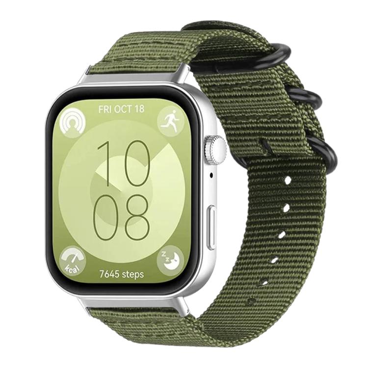 Bracelet de montre en nylon et toile xDfind avec boucle à anneau, For Huawei Watch Fit4 / Fit4 Pro / Fit3, For Huawei Watch D2