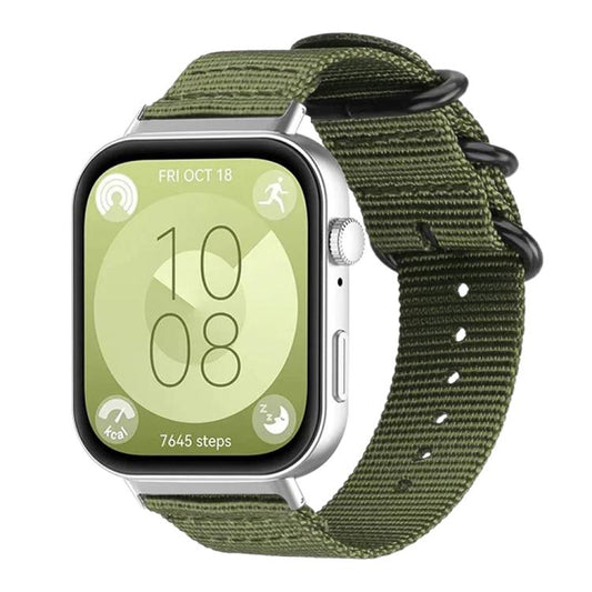 Bracelet de montre en nylon et toile xDfind avec boucle à anneau, For Huawei Watch Fit4 / Fit4 Pro / Fit3, For Huawei Watch D2