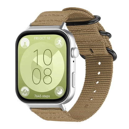 Bracelet de montre en nylon et toile xDfind avec boucle à anneau, For Huawei Watch Fit4 / Fit4 Pro / Fit3, For Huawei Watch D2