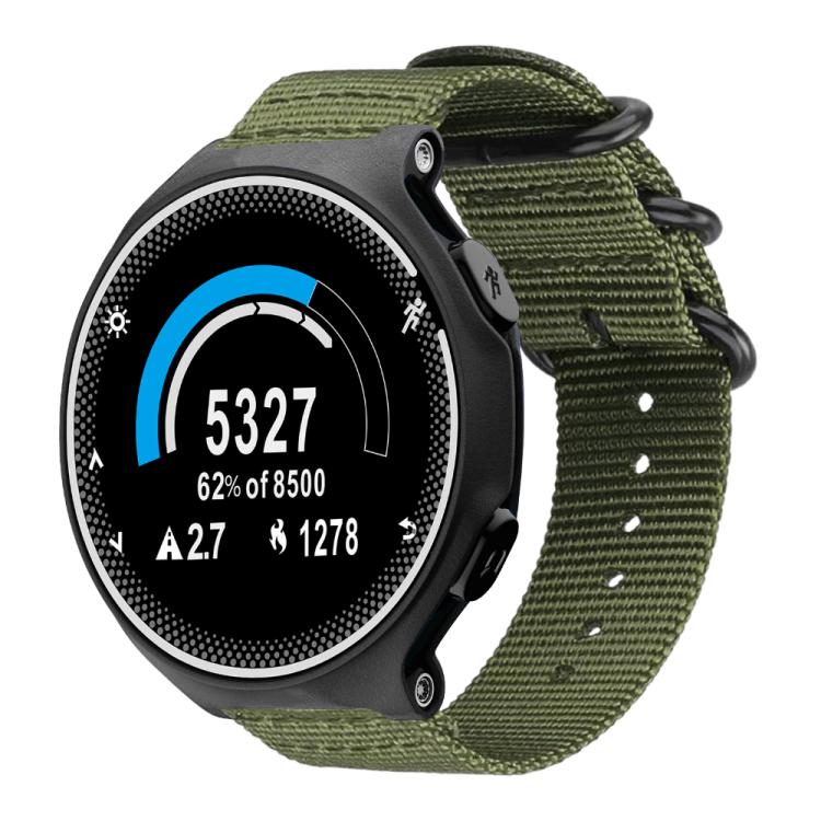Bracelet de montre en nylon et toile xDfind avec boucle à anneau, For Garmin Fenix 8/7X/6X/5X 26mm, For Garmin Fenix 8/7/6/5 22mm, For Garmin Forerunner 235/220/620/630, For Garmin Forerunner 35 / 30 / 35J