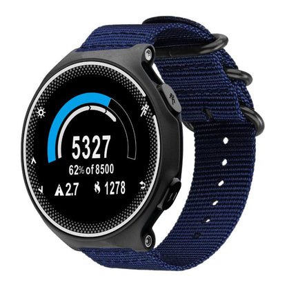 Bracelet de montre en nylon et toile xDfind avec boucle à anneau, For Garmin Fenix 8/7X/6X/5X 26mm, For Garmin Fenix 8/7/6/5 22mm, For Garmin Forerunner 235/220/620/630, For Garmin Forerunner 35 / 30 / 35J