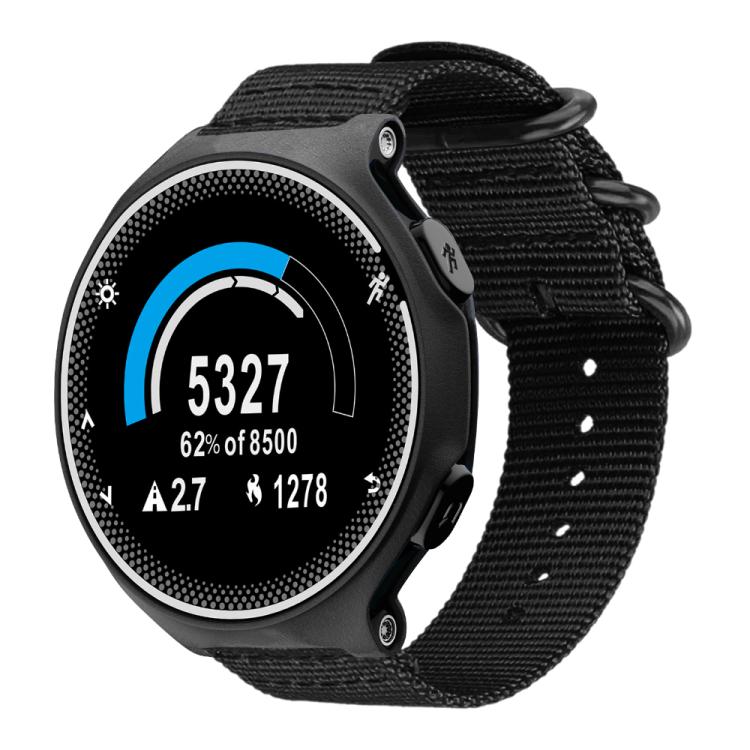 Bracelet de montre en nylon et toile xDfind avec boucle à anneau, For Garmin Fenix 8/7X/6X/5X 26mm, For Garmin Fenix 8/7/6/5 22mm, For Garmin Forerunner 235/220/620/630, For Garmin Forerunner 35 / 30 / 35J