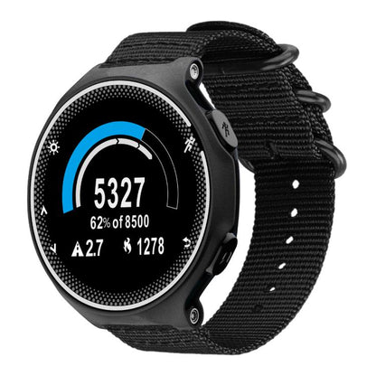 Bracelet de montre en nylon et toile xDfind avec boucle à anneau, For Garmin Fenix 8/7X/6X/5X 26mm, For Garmin Fenix 8/7/6/5 22mm, For Garmin Forerunner 235/220/620/630, For Garmin Forerunner 35 / 30 / 35J