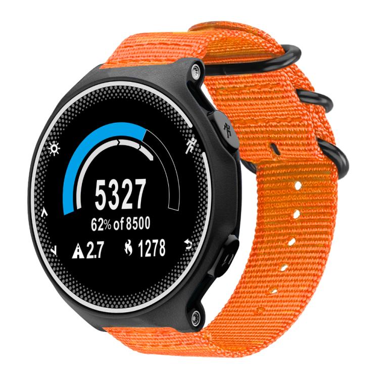 Bracelet de montre en nylon et toile xDfind avec boucle à anneau, For Garmin Fenix 8/7X/6X/5X 26mm, For Garmin Fenix 8/7/6/5 22mm, For Garmin Forerunner 235/220/620/630, For Garmin Forerunner 35 / 30 / 35J