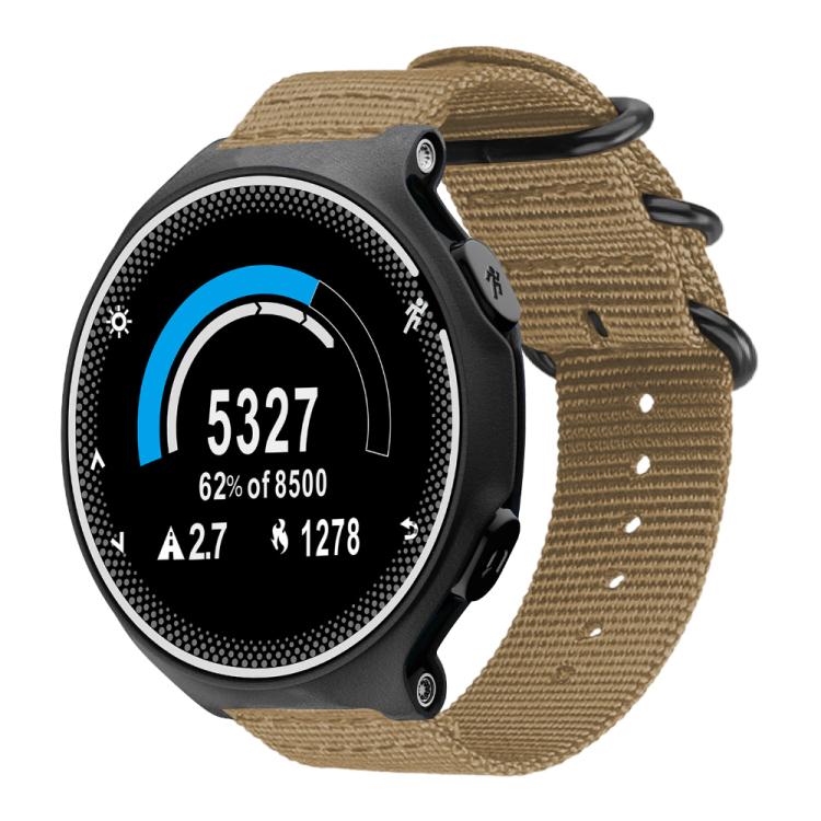 Bracelet de montre en nylon et toile xDfind avec boucle à anneau, For Garmin Fenix 8/7X/6X/5X 26mm, For Garmin Fenix 8/7/6/5 22mm, For Garmin Forerunner 235/220/620/630, For Garmin Forerunner 35 / 30 / 35J