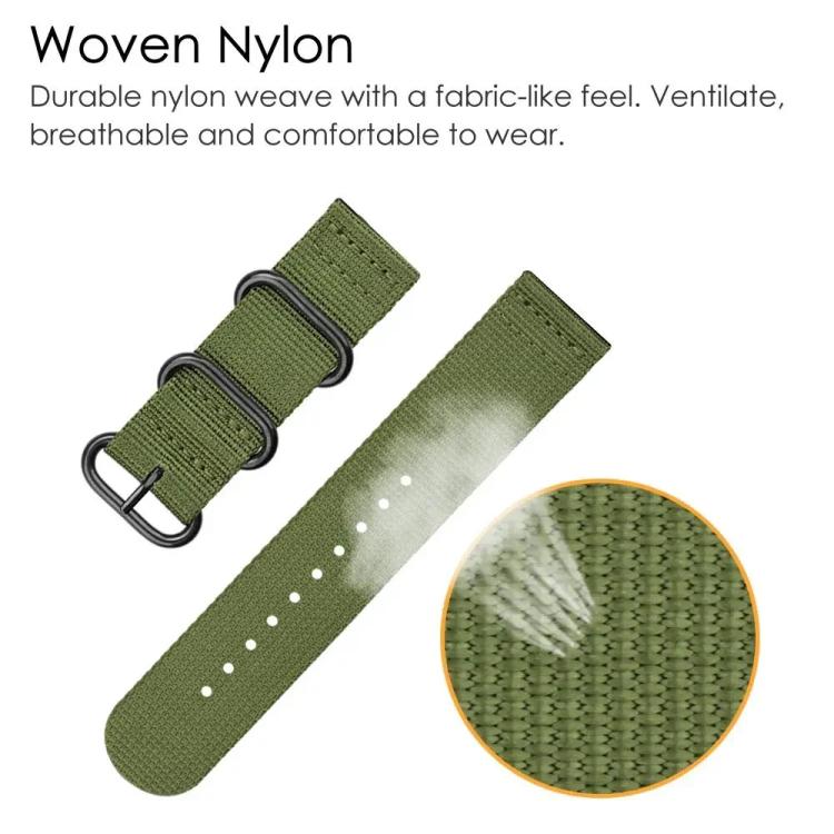 Bracelet de montre en nylon et toile xDfind avec boucle à anneau, For Garmin Fenix 8/7X/6X/5X 26mm, For Garmin Fenix 8/7/6/5 22mm, For Garmin Forerunner 235/220/620/630, For Garmin Forerunner 35 / 30 / 35J