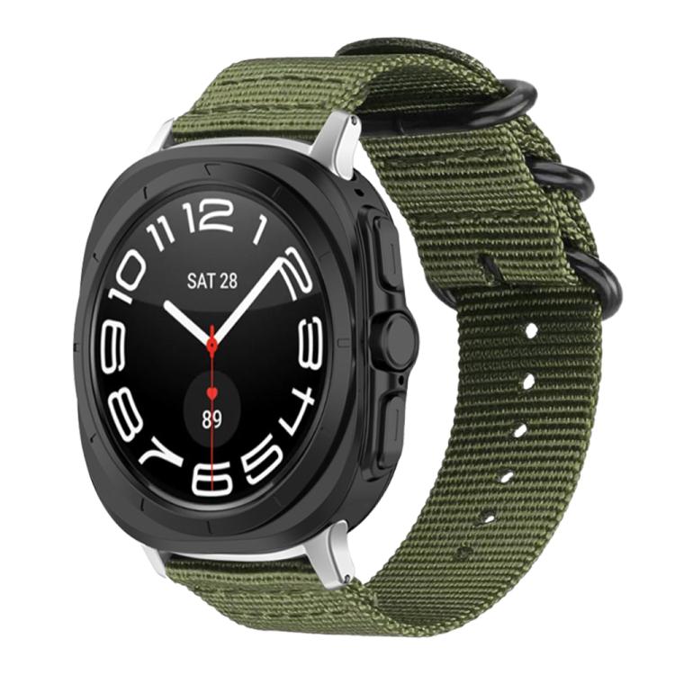 Bracelet de montre en nylon et toile xDfind avec boucle à anneau, For Samsung Galaxy Watch Ultra / Ultra 2025, For Samsung Galaxy Watch8 / 8 Classic, For Samsung Galaxy Watch 7 / 6 / 5 / FE, For Samsung Galaxy Fit3 SM-R390