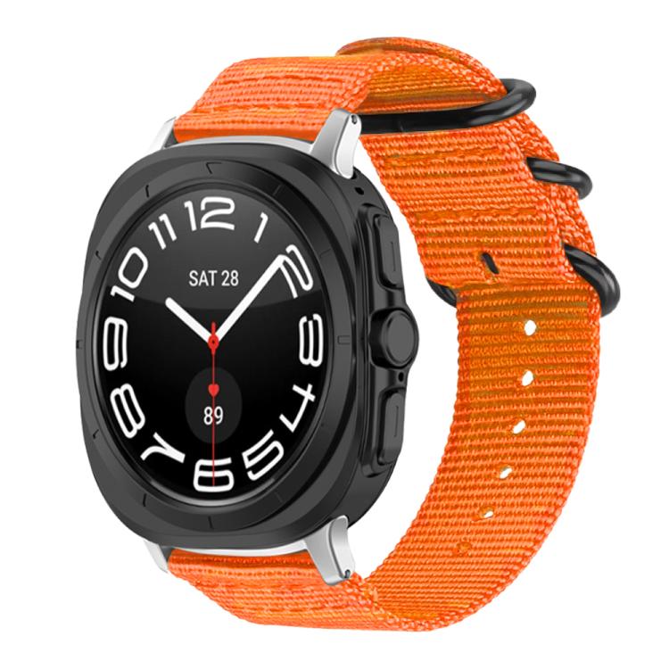 Bracelet de montre en nylon et toile xDfind avec boucle à anneau, For Samsung Galaxy Watch Ultra / Ultra 2025, For Samsung Galaxy Watch8 / 8 Classic, For Samsung Galaxy Watch 7 / 6 / 5 / FE, For Samsung Galaxy Fit3 SM-R390