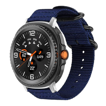 Bracelet de montre en nylon et toile xDfind avec boucle à anneau, For Samsung Galaxy Watch Ultra / Ultra 2025, For Samsung Galaxy Watch8 / 8 Classic, For Samsung Galaxy Watch 7 / 6 / 5 / FE, For Samsung Galaxy Fit3 SM-R390