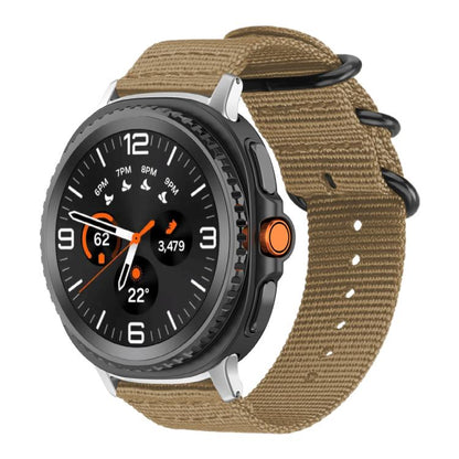 Bracelet de montre en nylon et toile xDfind avec boucle à anneau, For Samsung Galaxy Watch Ultra / Ultra 2025, For Samsung Galaxy Watch8 / 8 Classic, For Samsung Galaxy Watch 7 / 6 / 5 / FE, For Samsung Galaxy Fit3 SM-R390