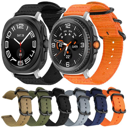 Bracelet de montre en nylon et toile xDfind avec boucle à anneau, For Samsung Galaxy Watch Ultra / Ultra 2025, For Samsung Galaxy Watch8 / 8 Classic, For Samsung Galaxy Watch 7 / 6 / 5 / FE, For Samsung Galaxy Fit3 SM-R390