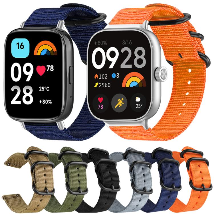 Bracelet de montre en nylon et toile xDfind avec boucle à anneau, For Xiaomi Band 10 Pro/9 Pro/Redmi Watch 6/5/4, For Redmi Watch 3 Active / Watch 3 Lite, For Redmi Watch 3
