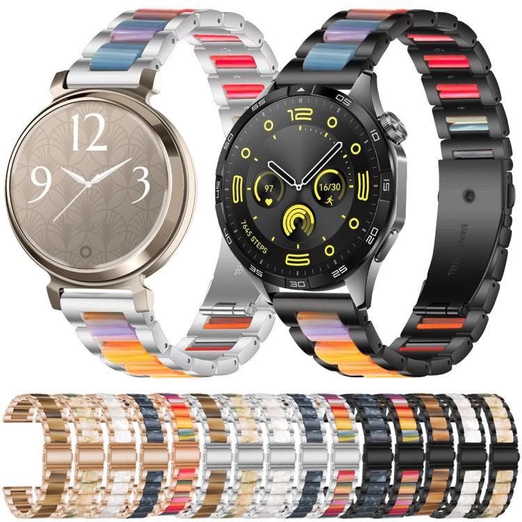 Bracelet de montre xDfind à trois perles en résine et métal, 14mm, 18mm, 20mm, 22mm
