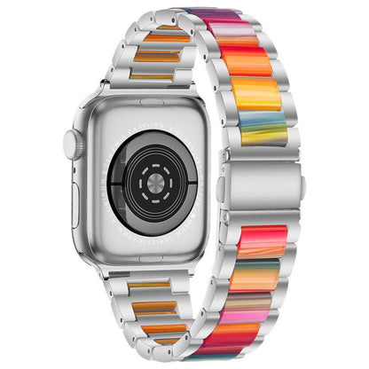 Bracelet de montre xDfind à trois perles en résine et métal, For Apple Watch 42 / 44 / 45 / 46 / 49mm, For Apple Watch 38 / 40 / 41 / S10 42mm