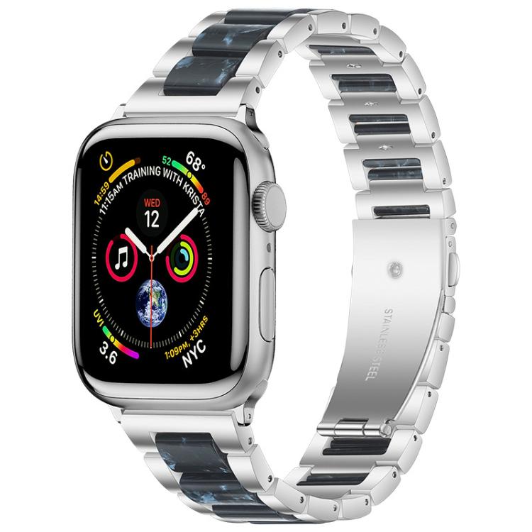 Bracelet de montre xDfind à trois perles en résine et métal, For Apple Watch 42 / 44 / 45 / 46 / 49mm, For Apple Watch 38 / 40 / 41 / S10 42mm