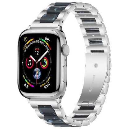 Bracelet de montre xDfind à trois perles en résine et métal, For Apple Watch 42 / 44 / 45 / 46 / 49mm, For Apple Watch 38 / 40 / 41 / S10 42mm