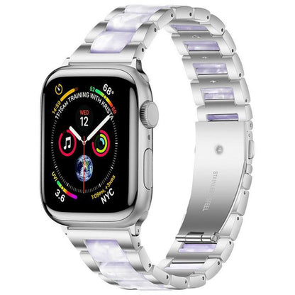 Bracelet de montre xDfind à trois perles en résine et métal, For Apple Watch 42 / 44 / 45 / 46 / 49mm, For Apple Watch 38 / 40 / 41 / S10 42mm