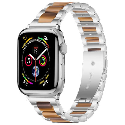 Bracelet de montre xDfind à trois perles en résine et métal, For Apple Watch 42 / 44 / 45 / 46 / 49mm, For Apple Watch 38 / 40 / 41 / S10 42mm