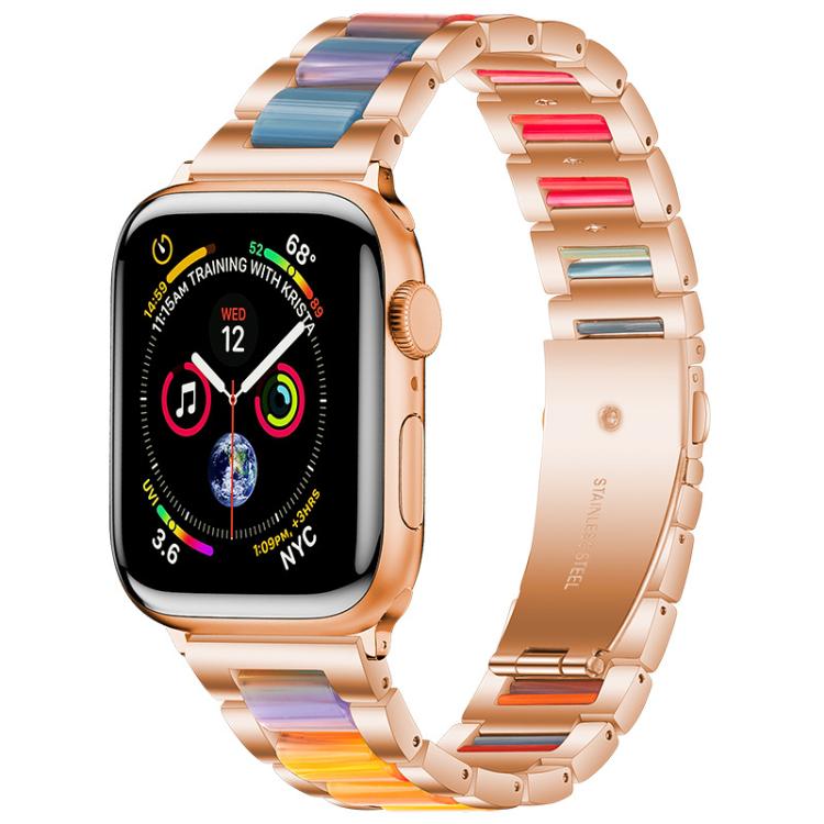 Bracelet de montre xDfind à trois perles en résine et métal, For Apple Watch 42 / 44 / 45 / 46 / 49mm, For Apple Watch 38 / 40 / 41 / S10 42mm