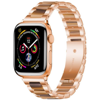 Bracelet de montre xDfind à trois perles en résine et métal, For Apple Watch 42 / 44 / 45 / 46 / 49mm, For Apple Watch 38 / 40 / 41 / S10 42mm