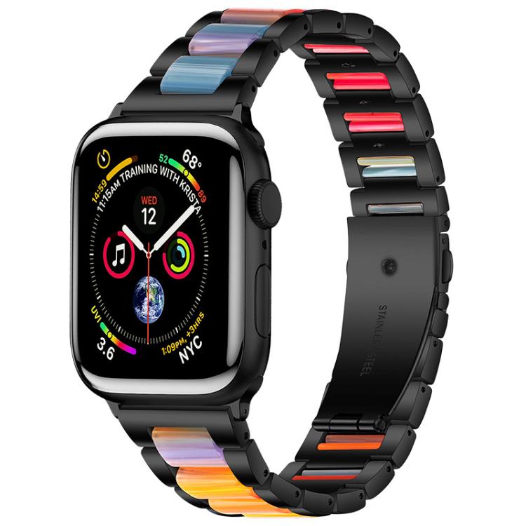 Bracelet de montre xDfind à trois perles en résine et métal, For Apple Watch 42 / 44 / 45 / 46 / 49mm, For Apple Watch 38 / 40 / 41 / S10 42mm