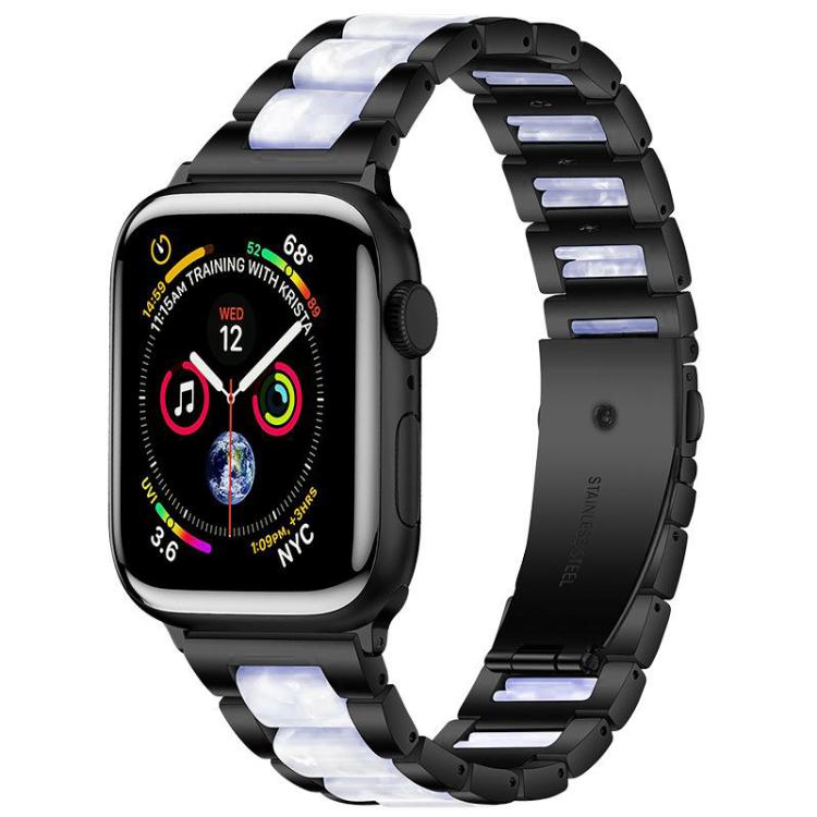 Bracelet de montre xDfind à trois perles en résine et métal, For Apple Watch 42 / 44 / 45 / 46 / 49mm, For Apple Watch 38 / 40 / 41 / S10 42mm