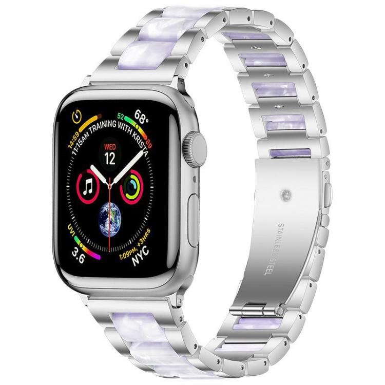 Bracelet de montre xDfind à trois perles en résine et métal, For Apple Watch 42 / 44 / 45 / 46 / 49mm, For Apple Watch 38 / 40 / 41 / S10 42mm