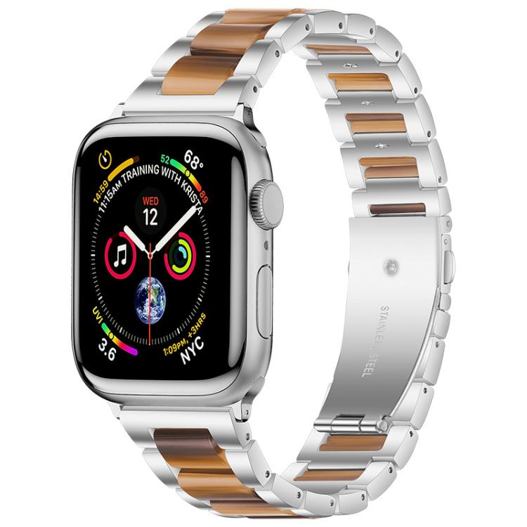 Bracelet de montre xDfind à trois perles en résine et métal, For Apple Watch 42 / 44 / 45 / 46 / 49mm, For Apple Watch 38 / 40 / 41 / S10 42mm