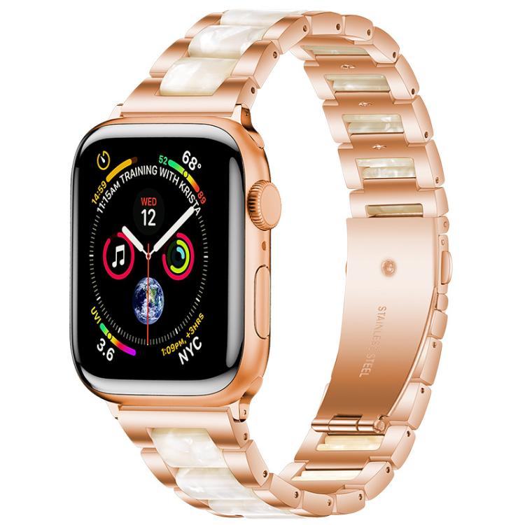 Bracelet de montre xDfind à trois perles en résine et métal, For Apple Watch 42 / 44 / 45 / 46 / 49mm, For Apple Watch 38 / 40 / 41 / S10 42mm