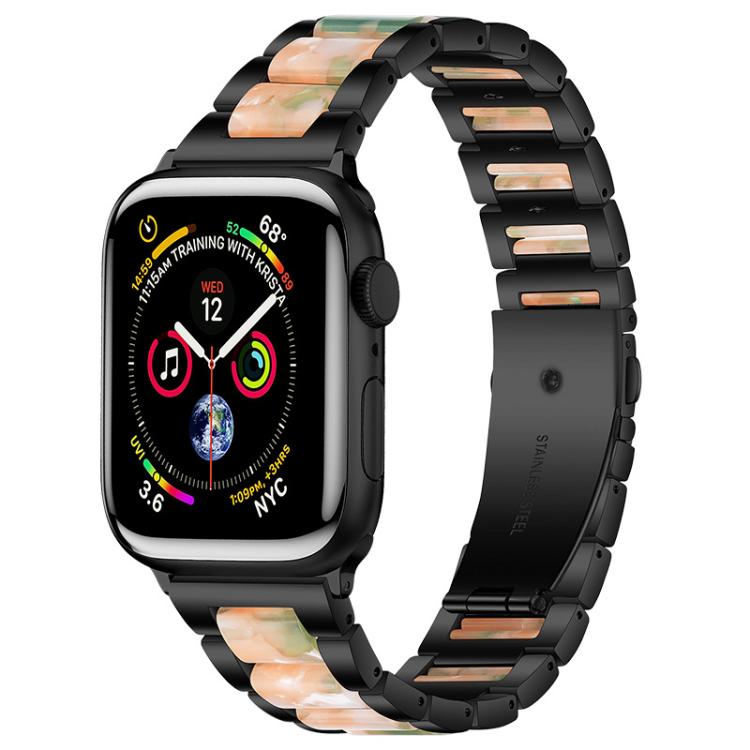 Bracelet de montre xDfind à trois perles en résine et métal, For Apple Watch 42 / 44 / 45 / 46 / 49mm, For Apple Watch 38 / 40 / 41 / S10 42mm