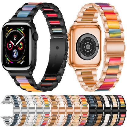 Bracelet de montre xDfind à trois perles en résine et métal, For Apple Watch 42 / 44 / 45 / 46 / 49mm, For Apple Watch 38 / 40 / 41 / S10 42mm