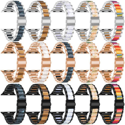 Bracelet de montre xDfind à trois perles en résine et métal, For Apple Watch 42 / 44 / 45 / 46 / 49mm, For Apple Watch 38 / 40 / 41 / S10 42mm