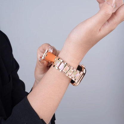 Bracelet de montre xDfind à trois perles en résine et métal, For Apple Watch 42 / 44 / 45 / 46 / 49mm, For Apple Watch 38 / 40 / 41 / S10 42mm