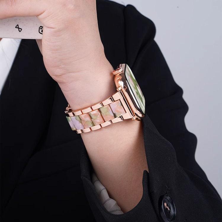 Bracelet de montre xDfind à trois perles en résine et métal, For Apple Watch 42 / 44 / 45 / 46 / 49mm, For Apple Watch 38 / 40 / 41 / S10 42mm