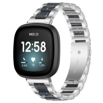 Bracelet de montre xDfind à trois perles en résine et métal, For Fitbit Versa 4 / 3 / Sense 2 / Sense