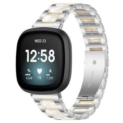 Bracelet de montre xDfind à trois perles en résine et métal, For Fitbit Versa 4 / 3 / Sense 2 / Sense