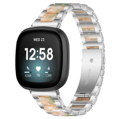 Bracelet de montre xDfind à trois perles en résine et métal, For Fitbit Versa 4 / 3 / Sense 2 / Sense