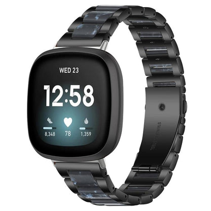 Bracelet de montre xDfind à trois perles en résine et métal, For Fitbit Versa 4 / 3 / Sense 2 / Sense