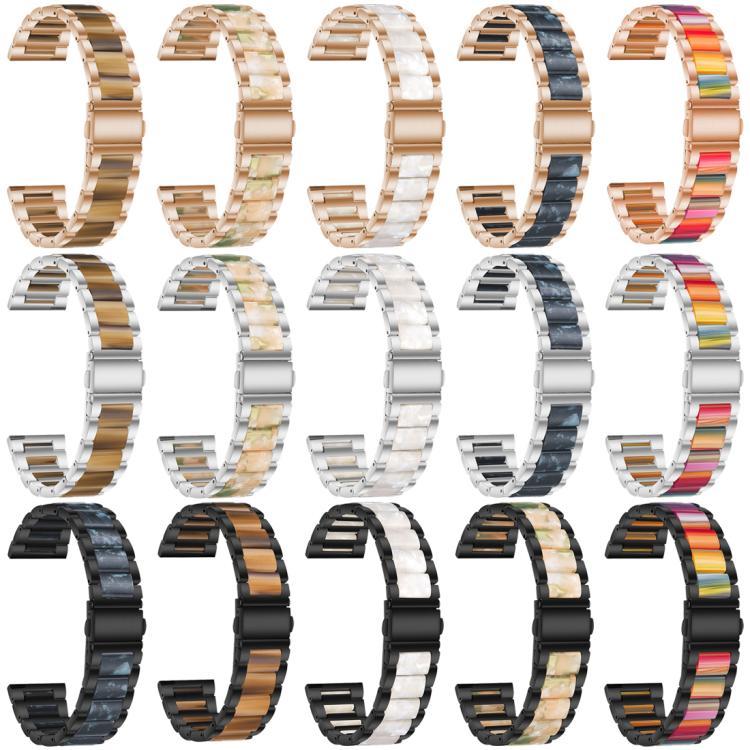 Bracelet de montre xDfind à trois perles en résine et métal, For Fitbit Versa 4 / 3 / Sense 2 / Sense