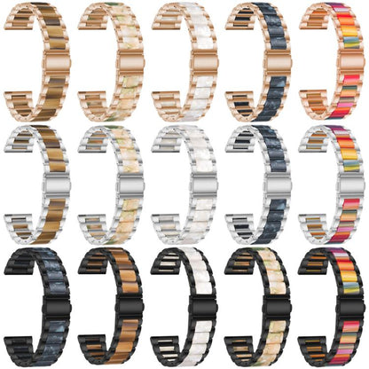 Bracelet de montre xDfind à trois perles en résine et métal, For Fitbit Versa 4 / 3 / Sense 2 / Sense
