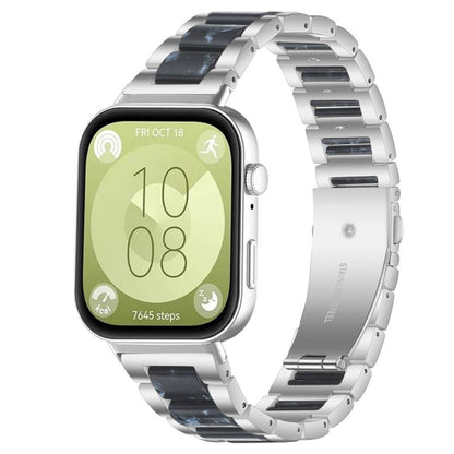 Bracelet de montre xDfind à trois perles en résine et métal, For Huawei Watch Fit4 / Fit4 Pro / Fit3, For Huawei Band 10 / 9 / 8