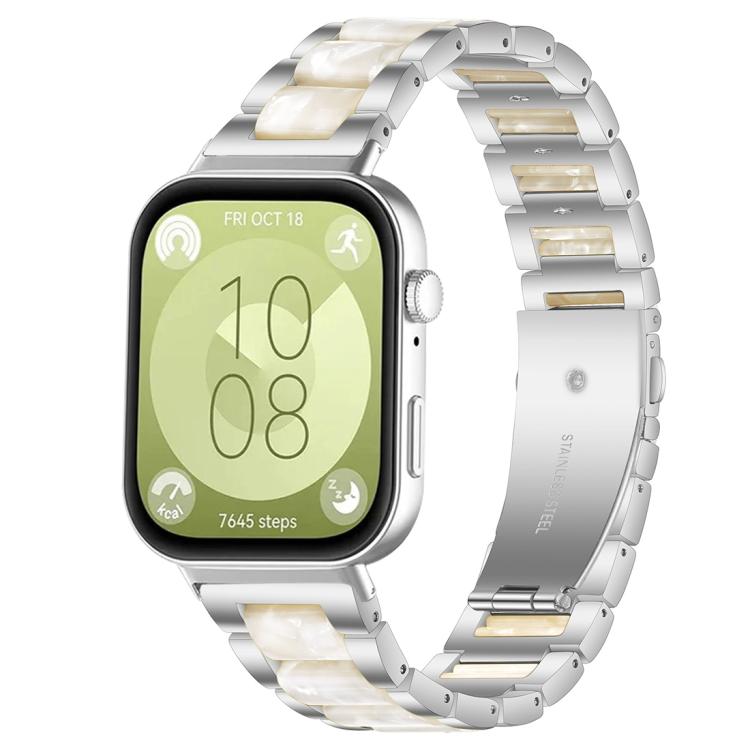 Bracelet de montre xDfind à trois perles en résine et métal, For Huawei Watch Fit4 / Fit4 Pro / Fit3, For Huawei Band 10 / 9 / 8