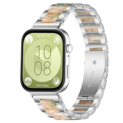 Bracelet de montre xDfind à trois perles en résine et métal, For Huawei Watch Fit4 / Fit4 Pro / Fit3, For Huawei Band 10 / 9 / 8