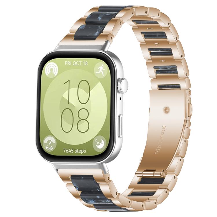 Bracelet de montre xDfind à trois perles en résine et métal, For Huawei Watch Fit4 / Fit4 Pro / Fit3, For Huawei Band 10 / 9 / 8