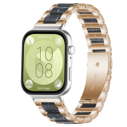 Bracelet de montre xDfind à trois perles en résine et métal, For Huawei Watch Fit4 / Fit4 Pro / Fit3, For Huawei Band 10 / 9 / 8